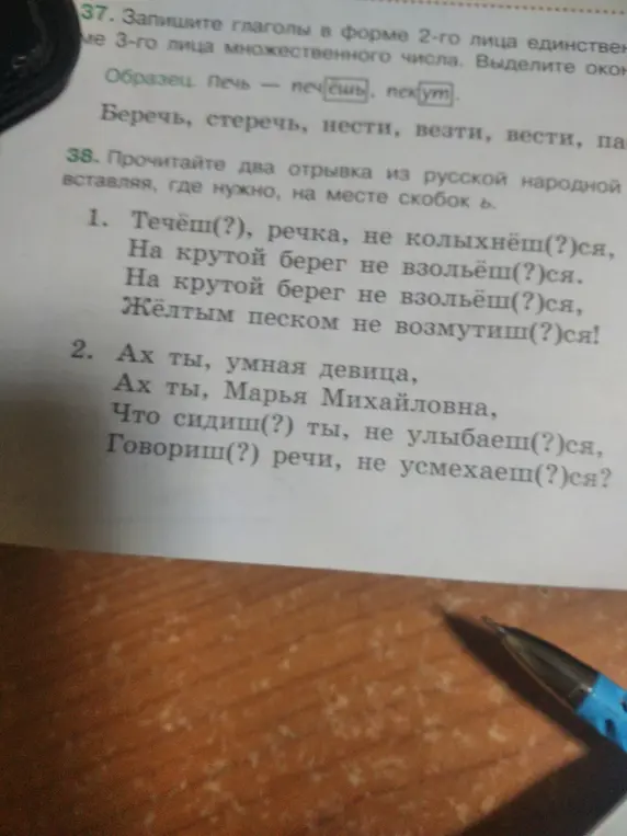 Нужно ли вставлять мягкий знак в слова первого отрывка 'Течёш(?), речка, не колыхнёш(?)ся'?