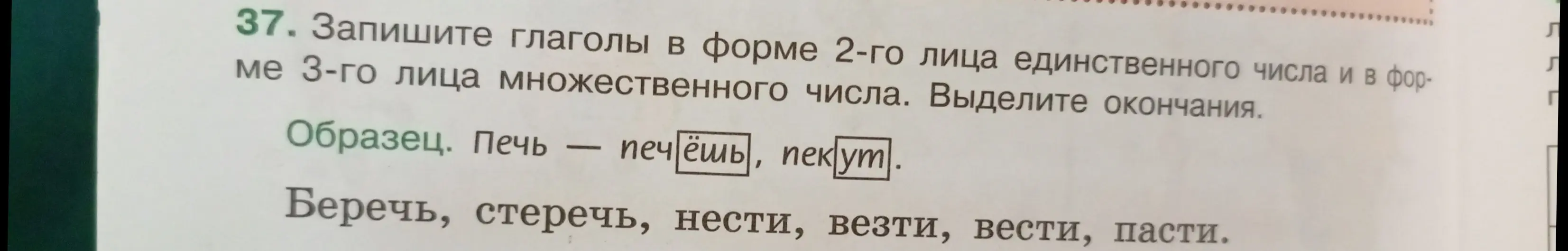 Запиши глагол беречь в форме 2-го лица единственного числа и в форме 3-го лица множественного числа.
