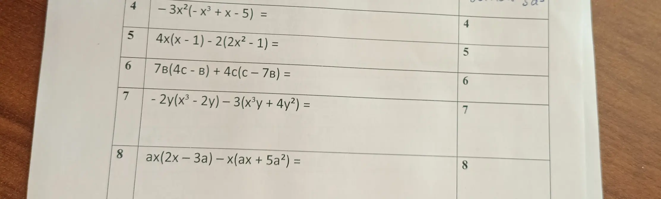 Реши пример -3x²(-x³ + x - 5) =