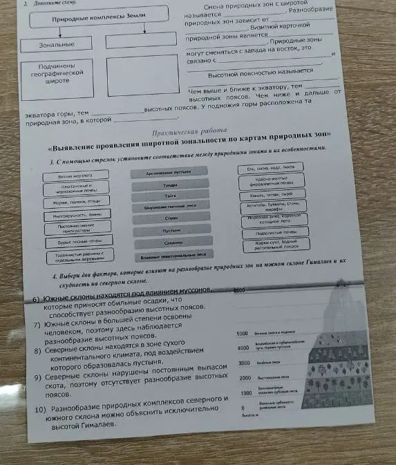 Объясни задачу по географии про природные зоны