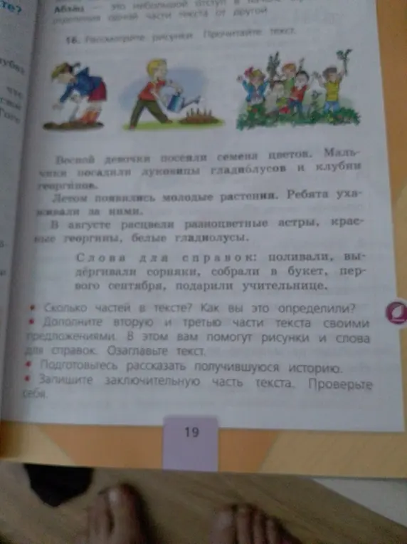 Сколько частей в тексте? Как ты это определил?