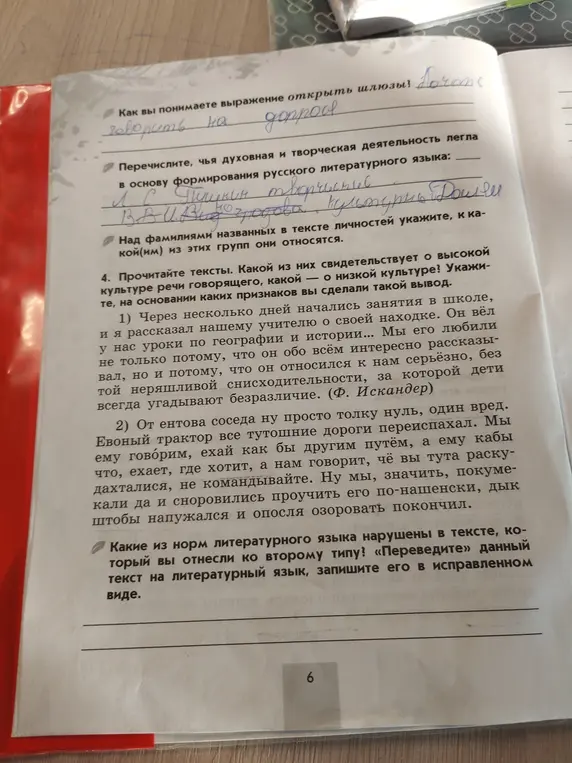 Какие из норм литературного языка нарушены в тексте, который ты отнес ко второму типу?