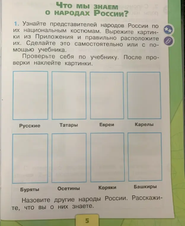 Предложи правильно расположить представителей народов России по их национальным костюмам.