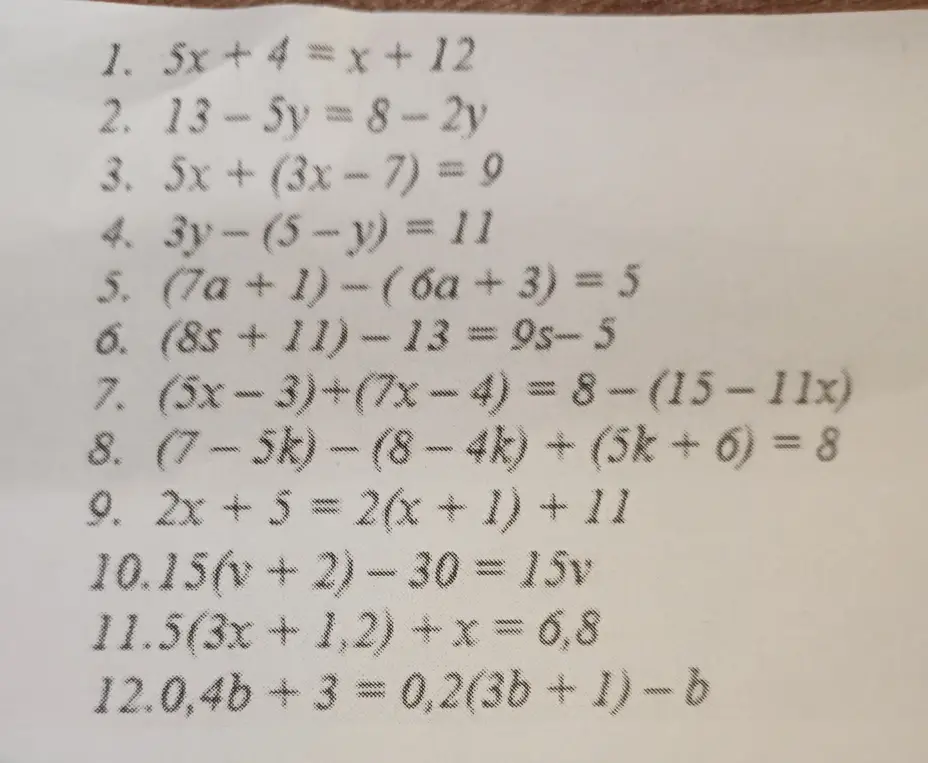 Можешь помочь решить уравнения: 5x + 4 = x + 12?