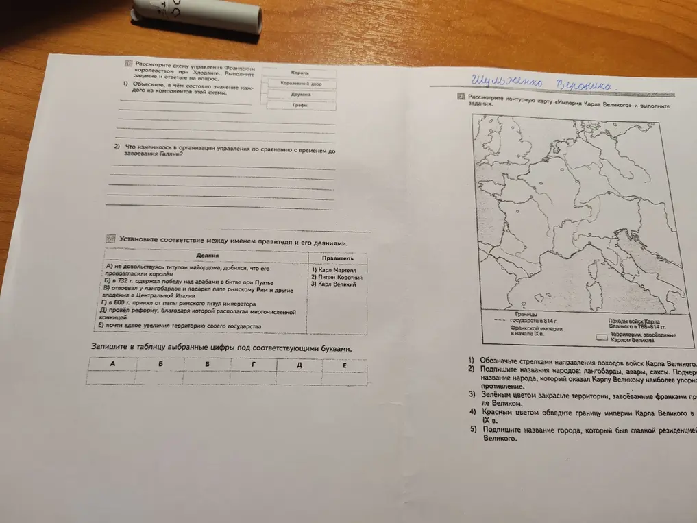 Объясни, в чём состояло значение каждого из компонентов схемы управления Франкским королевством при Хлодвиге.
