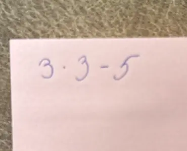 Как решить пример 3*3-5?