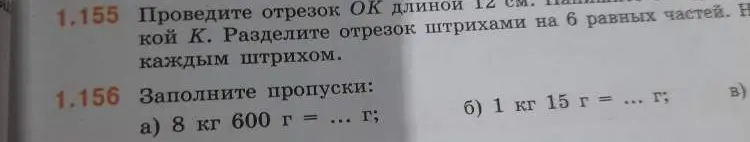 Помоги заполнить пропуски: а) 8 кг 600 г = ... г
