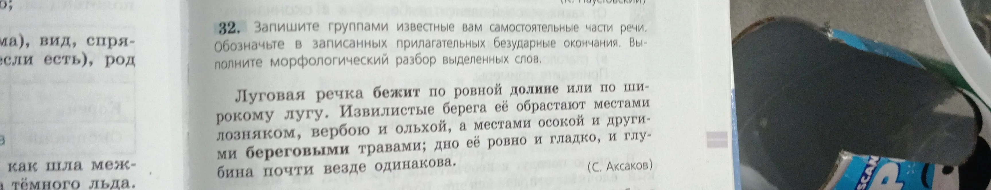 Выполни задание: запиши группами известные тебе самостоятельные части речи, обозначь в записанных прилагательных безударные окончания, выполни морфологический разбор выделенных слов