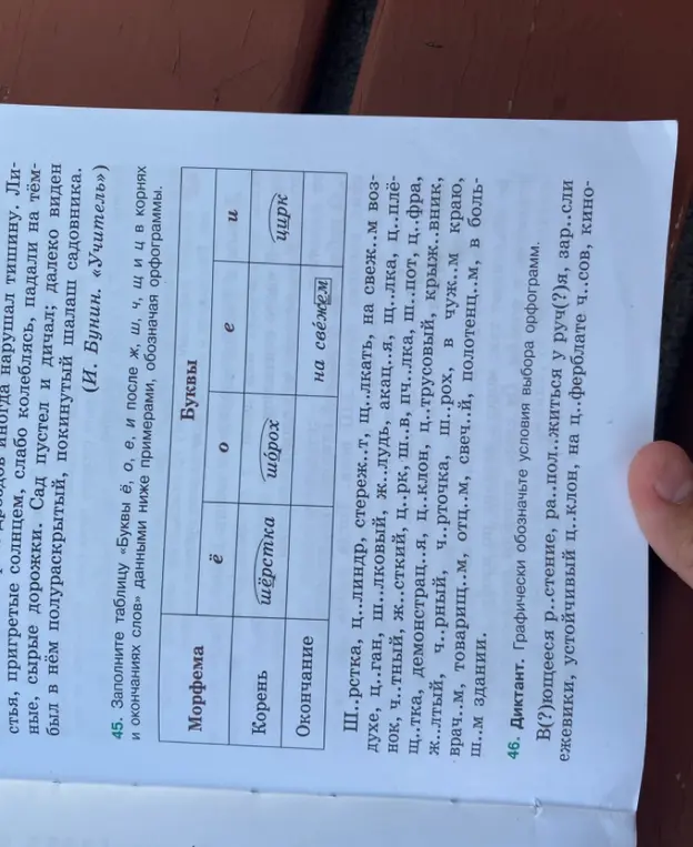 Помоги мне заполнить таблицу «Буквы ё, о, е, и после ж, ш, ч, щ и ц в корнях и окончаниях слов» данными ниже примерами, обозначая орфограммы.