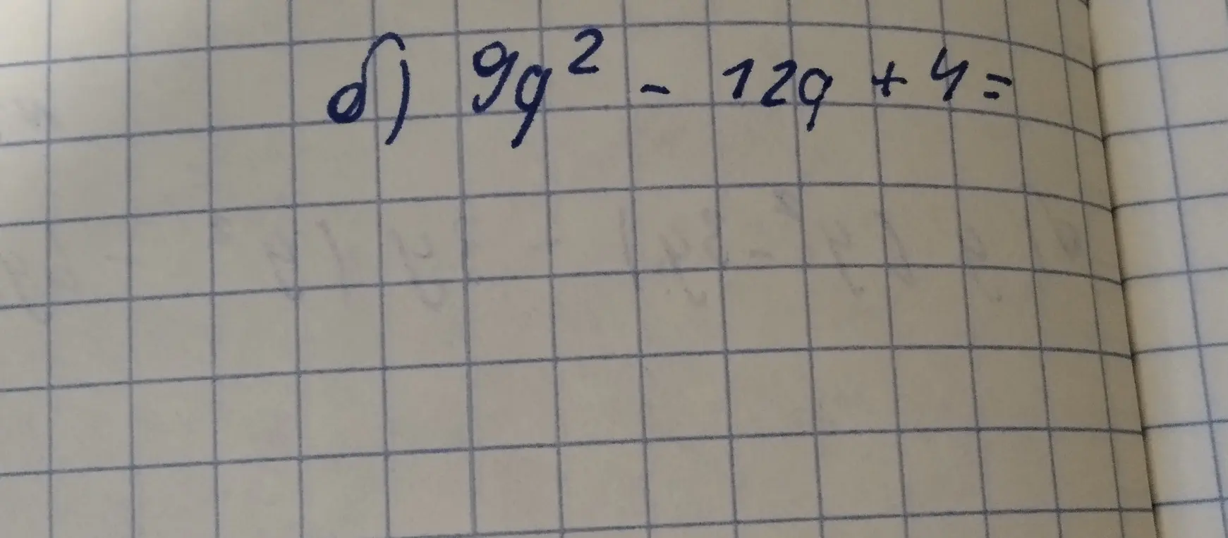 Реши уравнение 9q² - 12q + 4