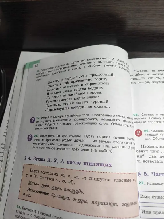Ты просишь меня выполнить задания 22, 23 и 26 из учебника русского языка