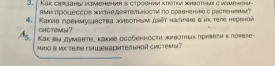 Объясни, как связаны изменения в строении клетки животных с изменениями процессов жизнедеятельности по сравнению с растениями?