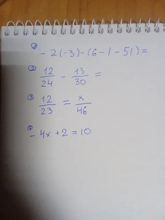 Реши пример: -2(-3)-(6-1-51)=
