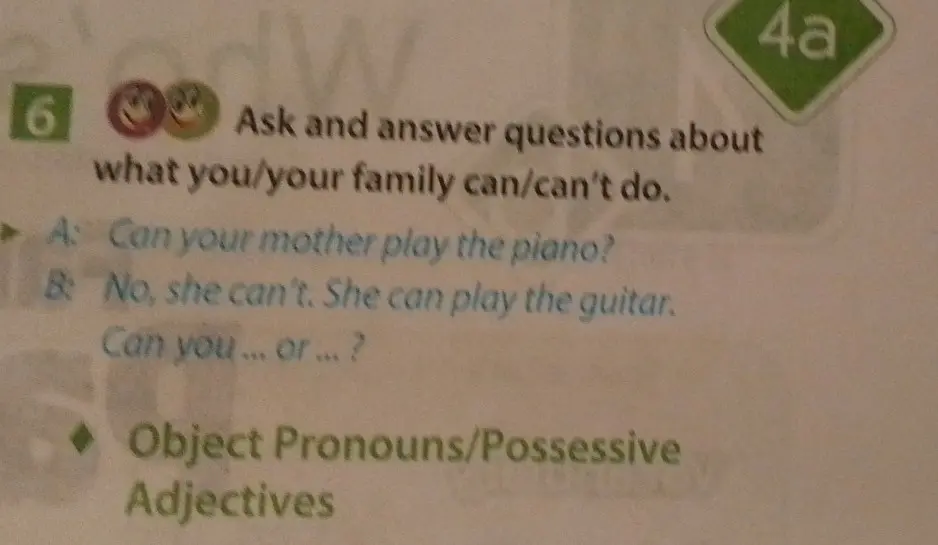 Составь диалог на английском языке, используя вопрос 'Can your mother play the piano?'