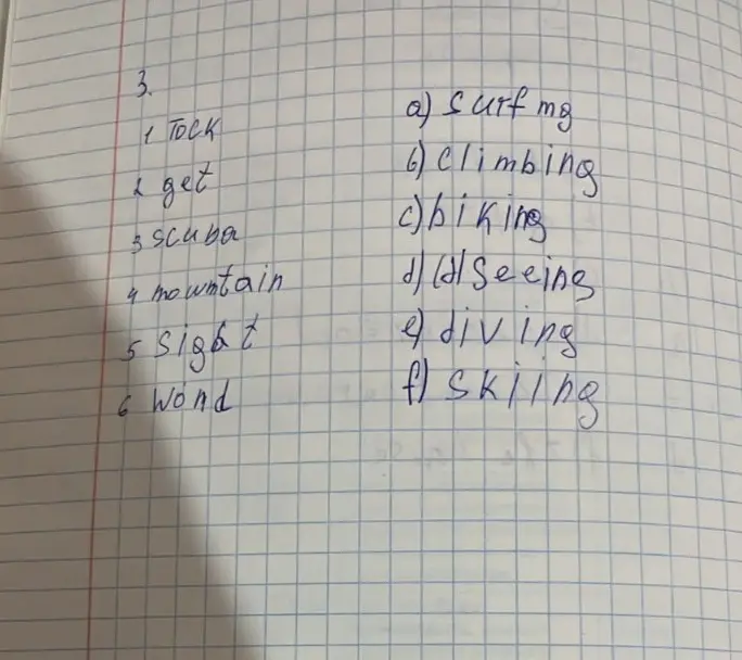 Подбери соответствия между словами в левой и правой колонке