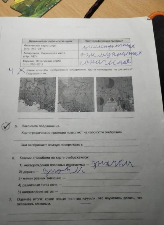 Какие способы изображения содержания карты помещены на рисунках?