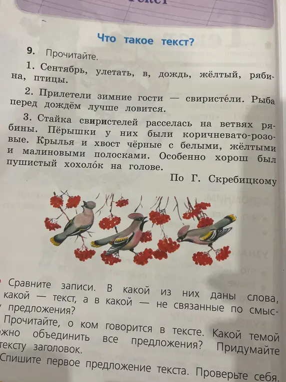 Как определить, в каком из предложенных текстов даны слова, а в каком — связанные по смыслу предложения?