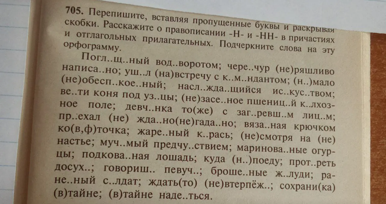Перепиши текст, вставляя пропущенные буквы и раскрывая скобки.