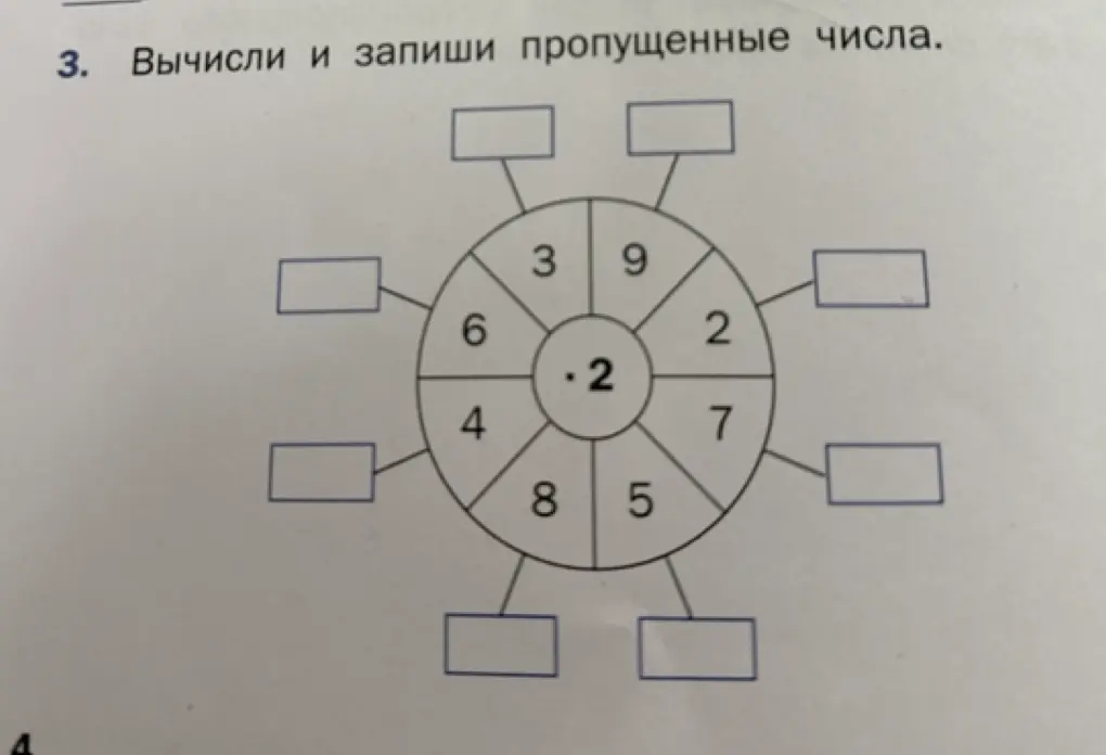 Вычисли и запиши пропущенные числа.