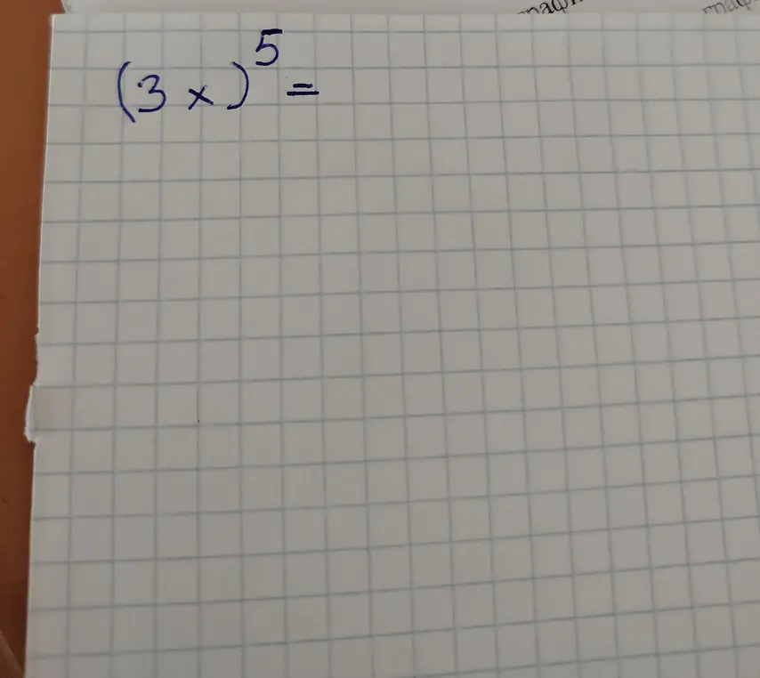 Вычисли возведение в степень (3x)^5