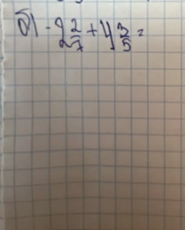 Помоги решить пример 21 - 2 2/7 + 4 3/5 =