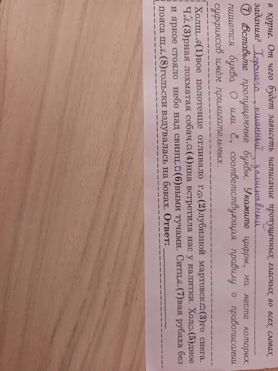 Объясни, как вставить пропущенные буквы О или Е в словах: холщ.(1)вое, го(2)лубизной, мартовска(3)го и т.д.