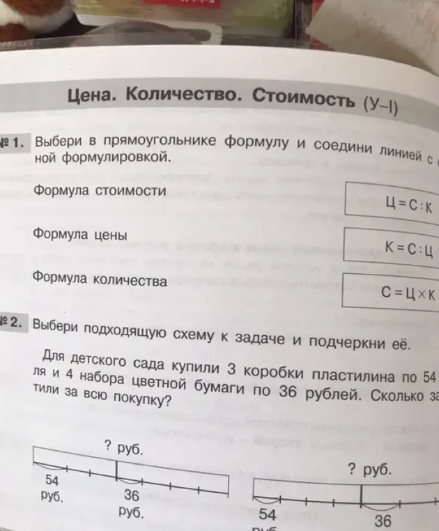 Выбери в прямоугольнике формулу и соедини линией с нужной формулировкой.