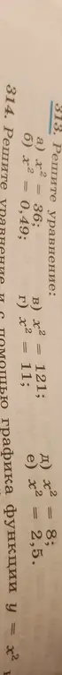 Реши уравнение x² = 36