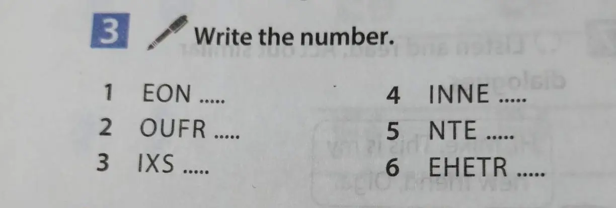 Ты просишь написать число, переставив буквы в словах: EON, OUFR, IXS, INNE, NTE, EHETR.