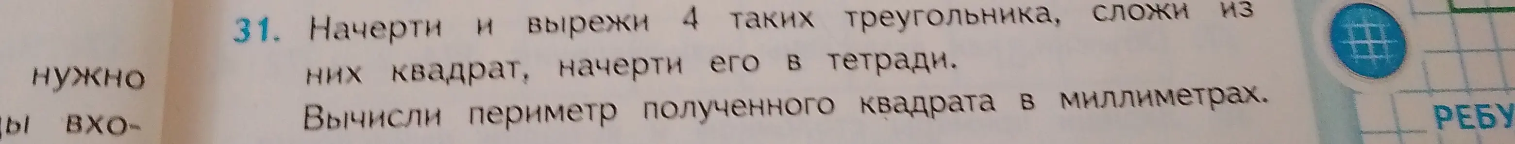 Вычисли мне периметр полученного квадрата в миллиметрах