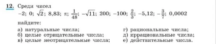Среди чисел -2; 0; √2; 8,83; π; 1/48; −√11; 200; -100; 2/3; -5,12; -3/7; 0,0002 найди натуральные числа