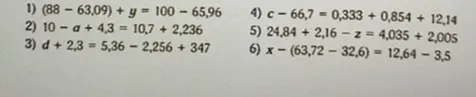 Помоги решить уравнения: 1) (88-63,09) + y = 100-65,96