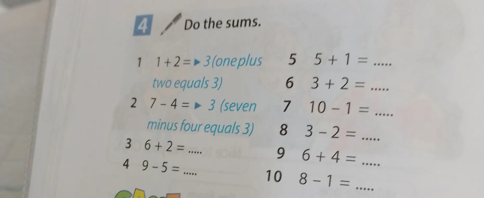 Реши примеры: 5 + 1 = .....
