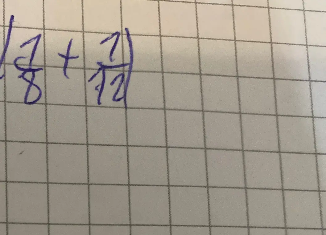 Как сложить дроби 1/8 и 1/12?
