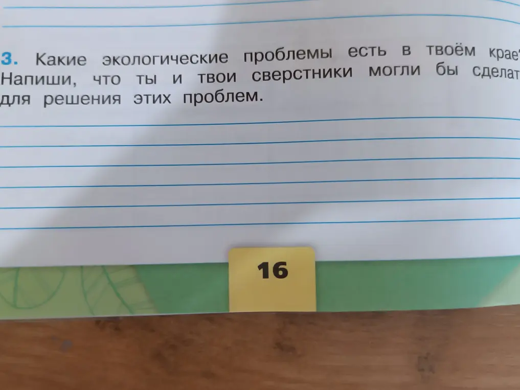 Какие экологические проблемы есть в твоём крае и что ты и твои сверстники могли бы сделать для решения этих проблем?