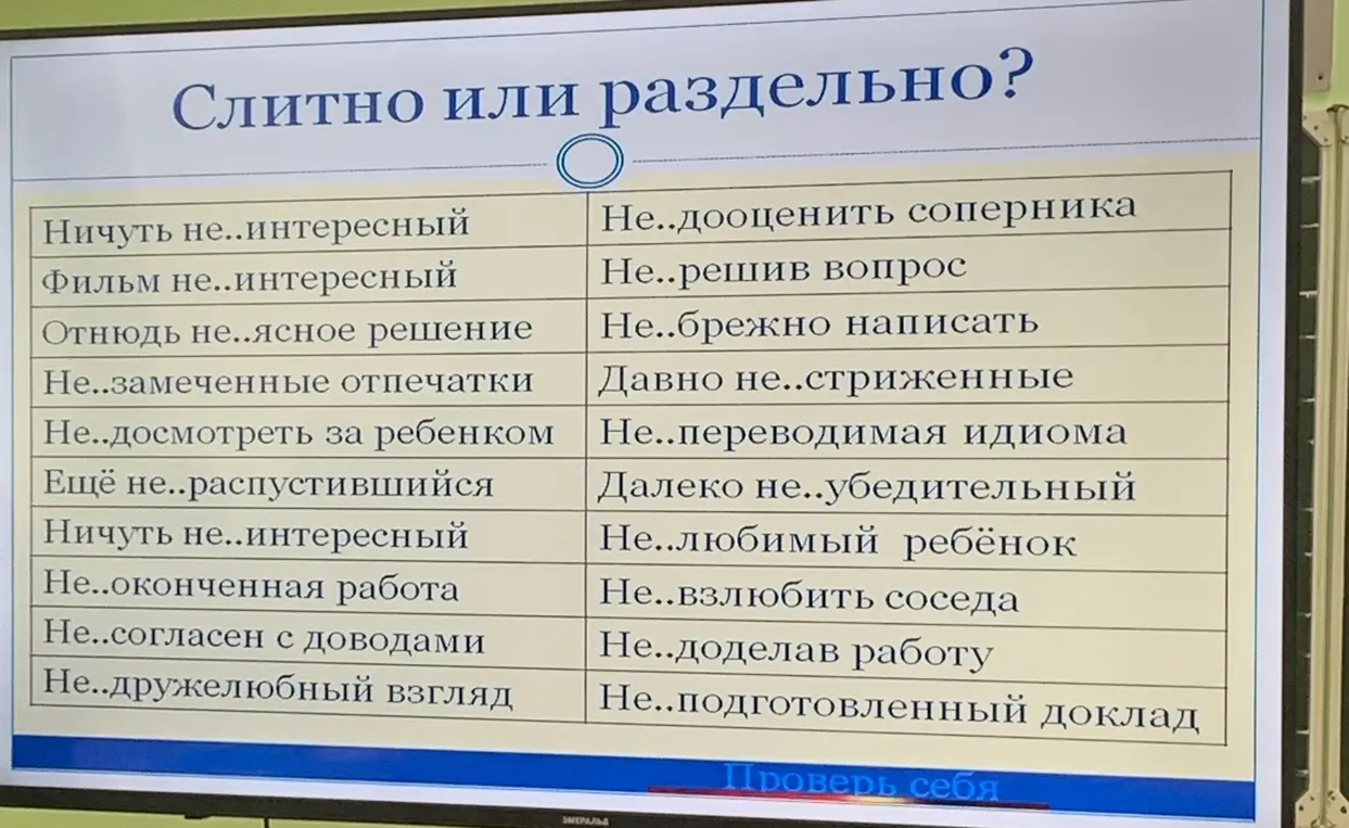 Определишь, слитно или раздельно нужно писать "не" с разными частями речи в предложенных словосочетаниях.