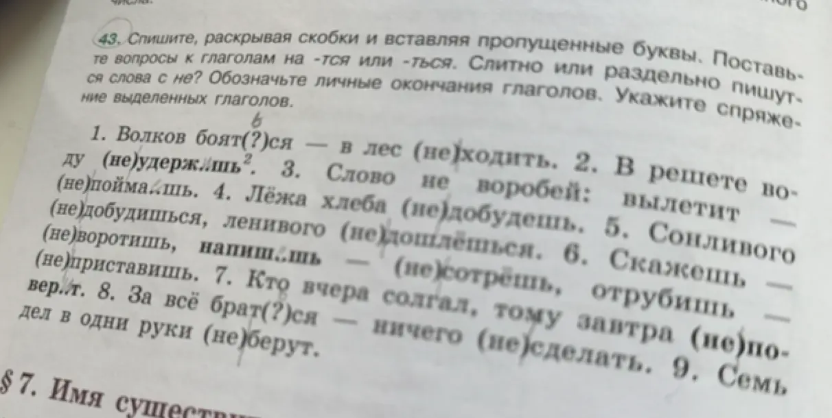 Спиши, раскрывая скобки и вставляя пропущенные буквы в первом предложении.