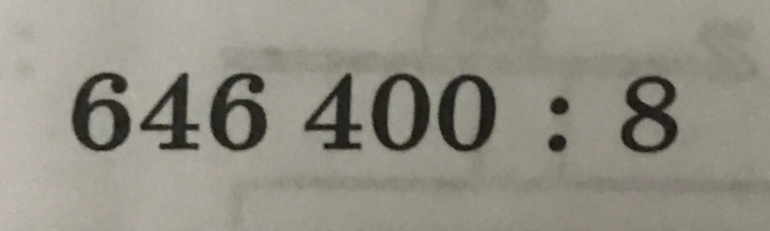 Раздели число 646400 на 8