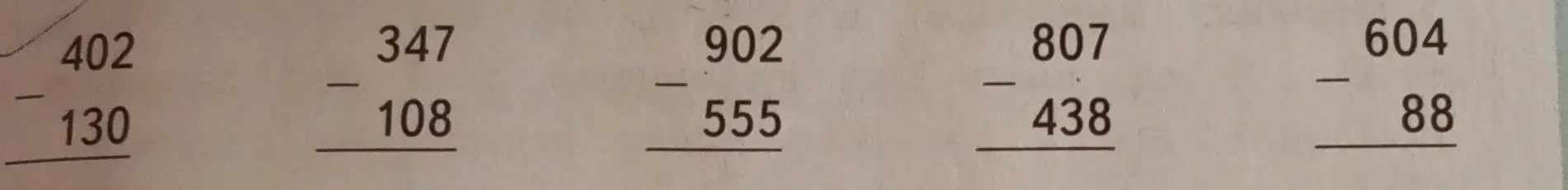 Вычисли значения выражений на вычитание столбиком: 402 - 130