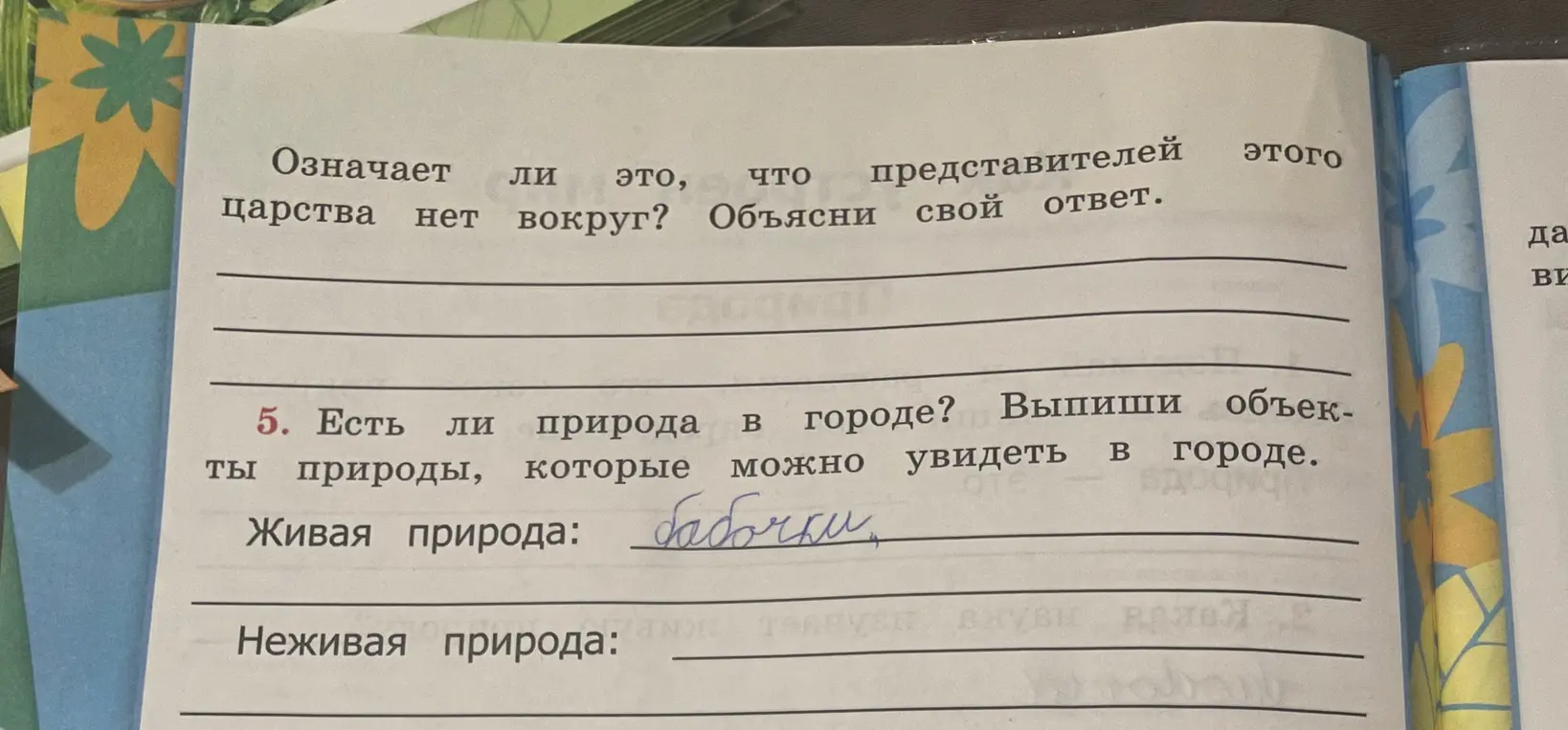 Назови объекты живой и неживой природы, которые можно увидеть в городе