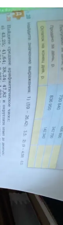 Найди значение выражения (59 - 26,42) * 3,5