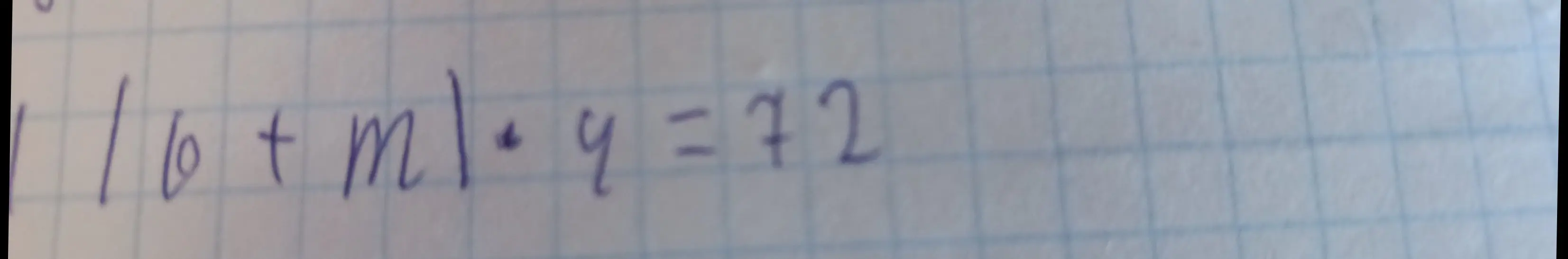 Помоги решить уравнение (b + m) * y = 72