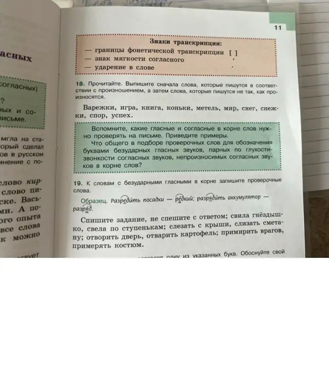 Выполни упражнения 18 и 19