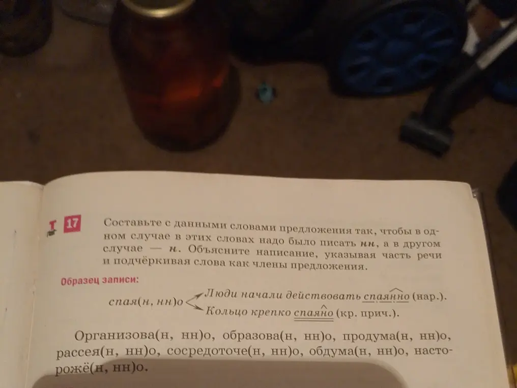 Составь с данными словами предложения так, чтобы в одном случае в этих словах надо было писать нн, а в другом случае – н