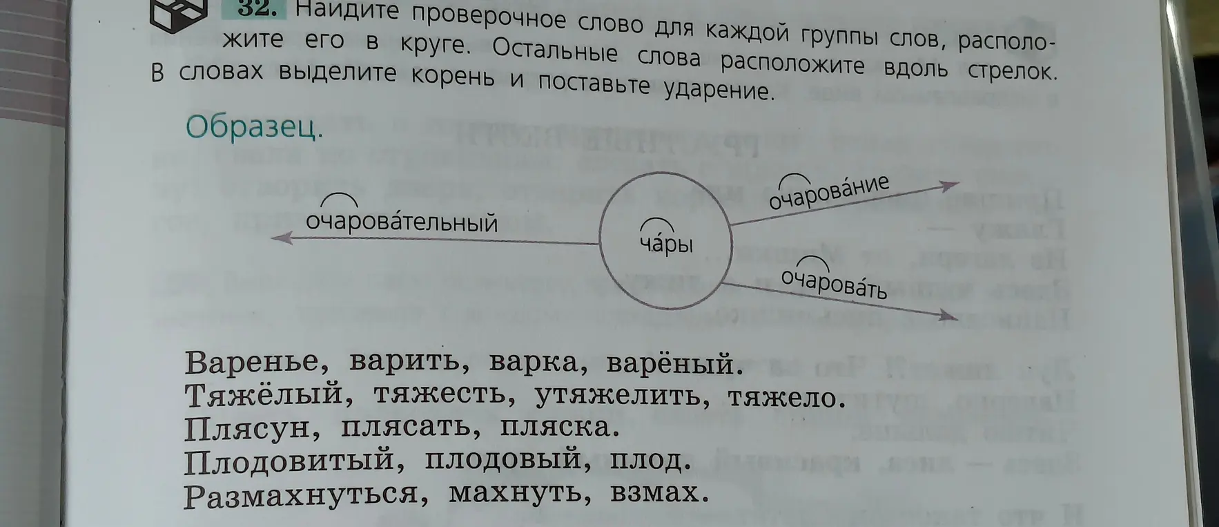 Найди проверочное слово для каждой группы слов: варенье, варить, варка, варёный.