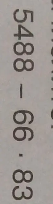 Вычисли разность чисел 5488 и 66.83