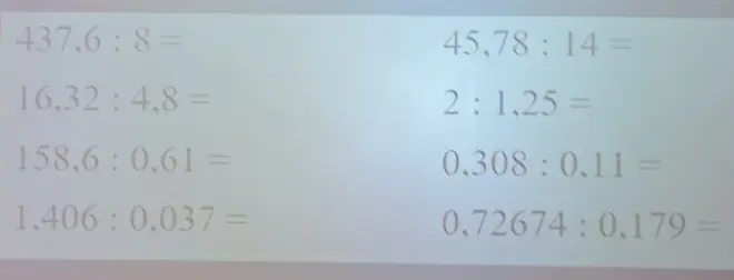 Помоги решить примеры на деление: 437.6:8=