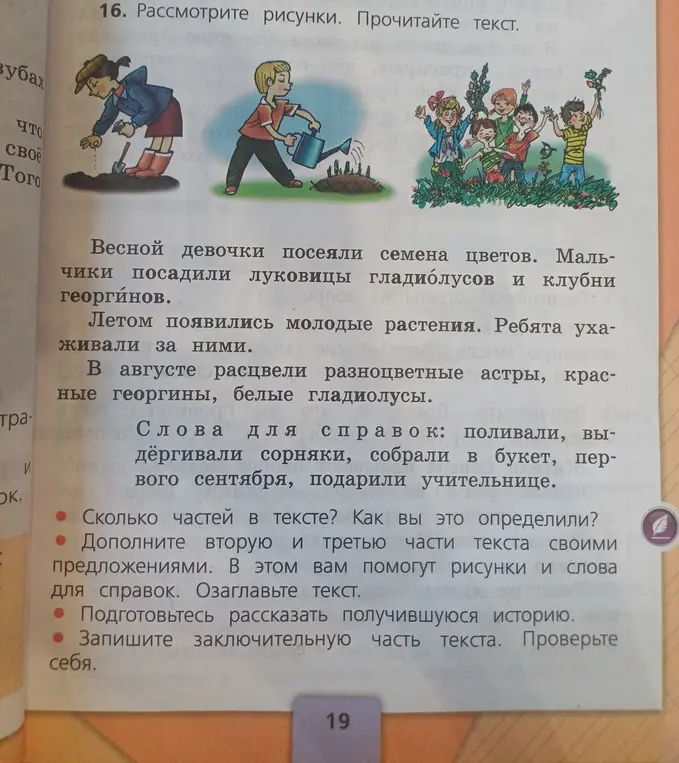 Сколько частей в тексте?