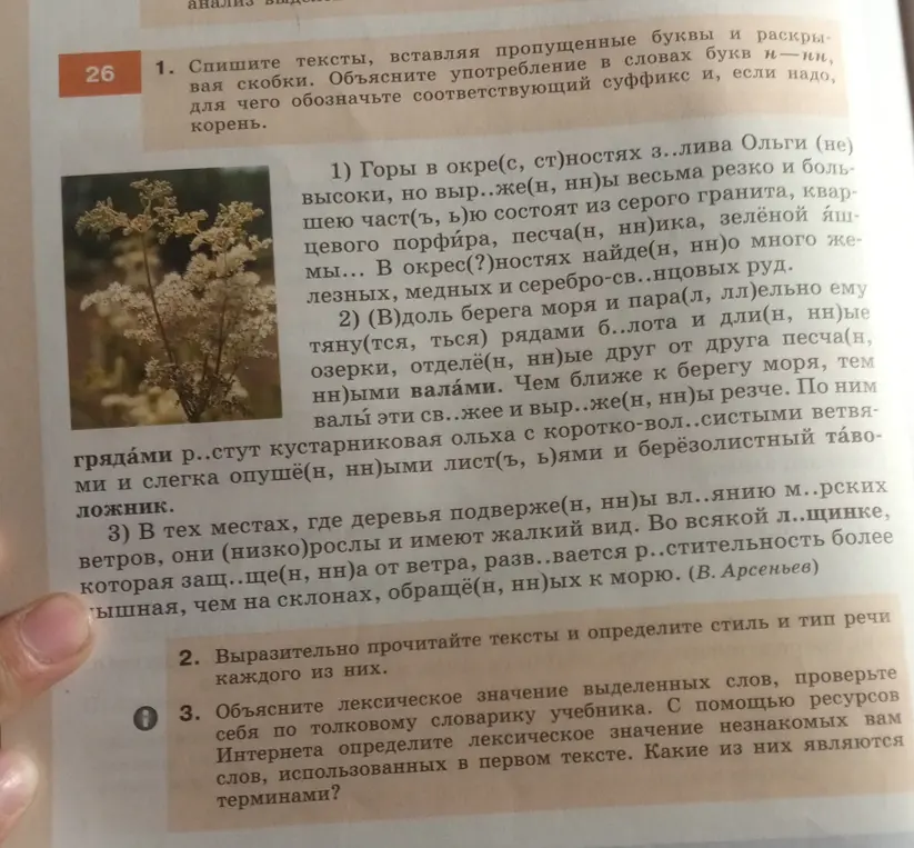 Сделай первое задание: спиши тексты, вставляя пропущенные буквы и раскрывая скобки. Объясни употребление в словах букв н-нн