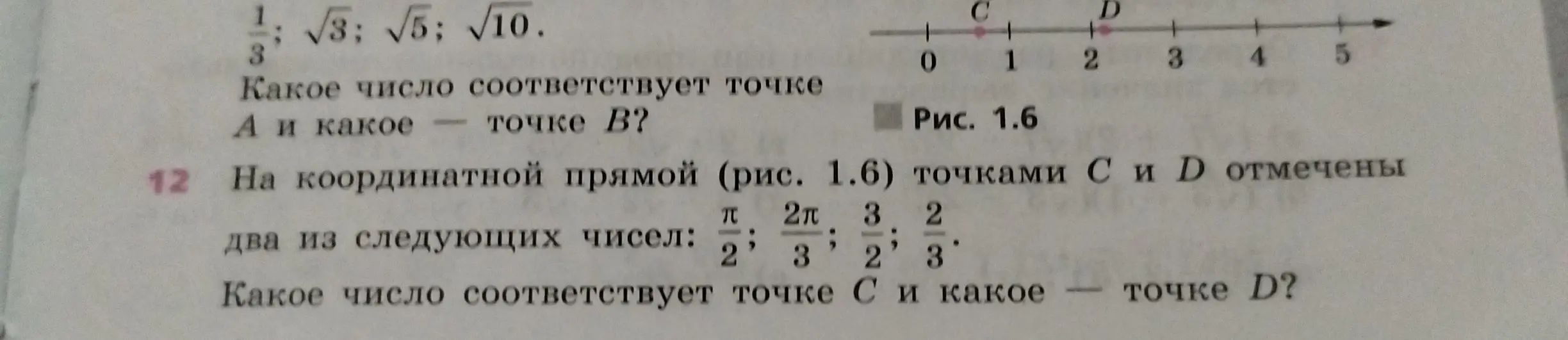 Определи, какое число соответствует точке C и какое точке D на координатной прямой